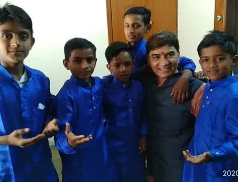 With Manganiyaar children musicians
